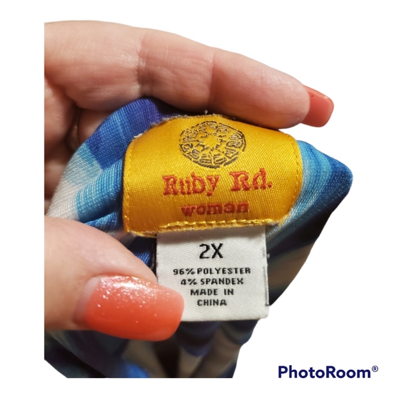 Ruby Rd blue and white tunic size 2x - Picture 9 of 9